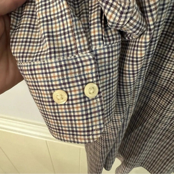 Peter Millar Men’s Long Sleeve Blue Plaid Button Down Shirt w/ Pocket Sz XXL GUC - Picture 5 of 8